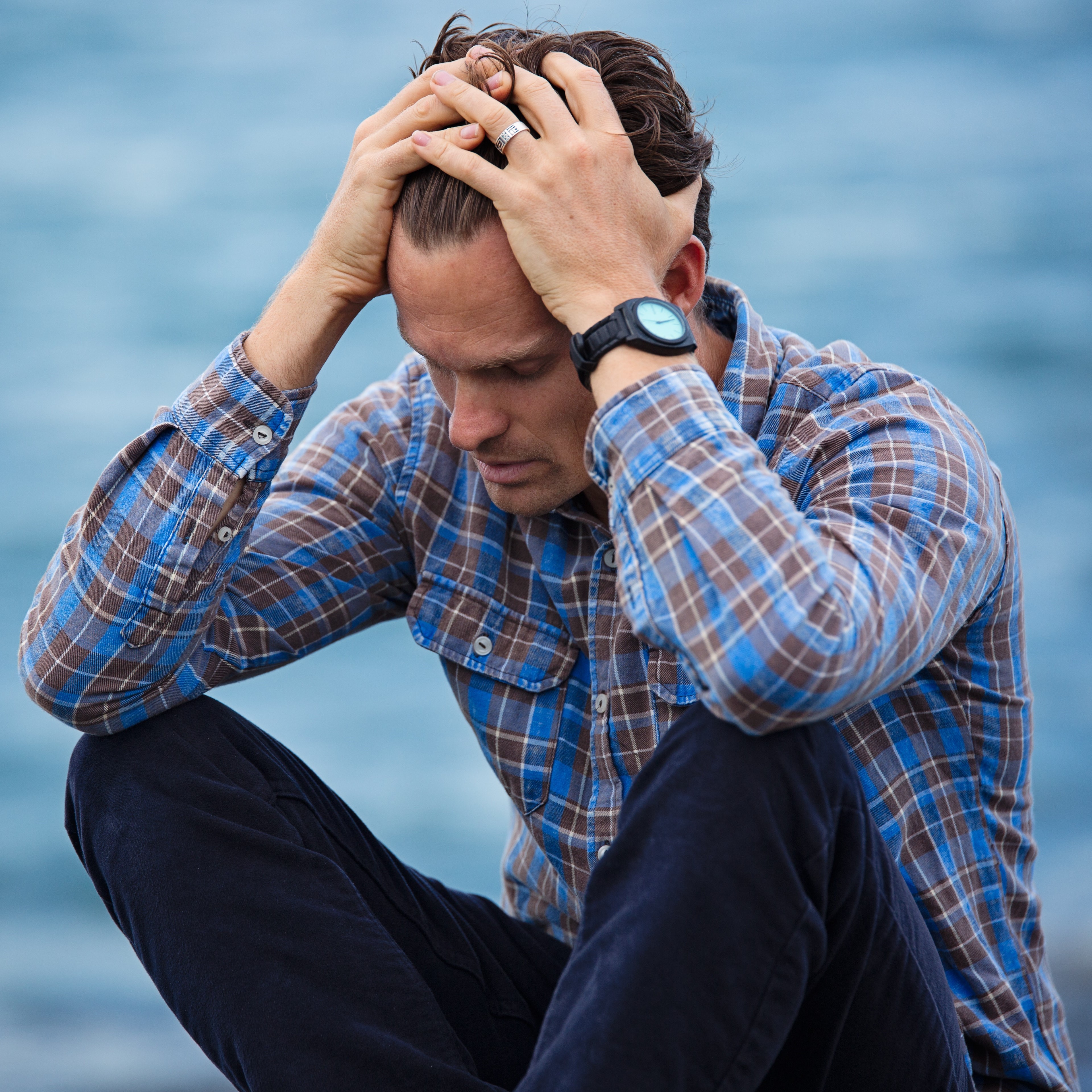 An image of a stressed person